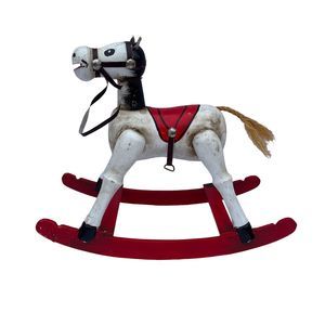 Vintage‎ Enesco Musical Wooden Rocking Horse Plays Toyland 1979 Made in Taiwan